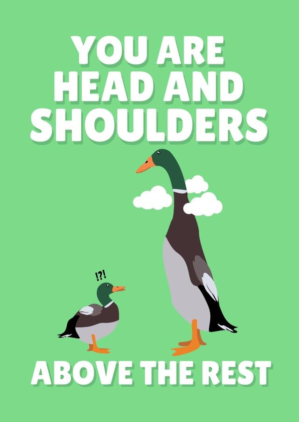 Long Boi Duck, father's day card created by PopDogShop