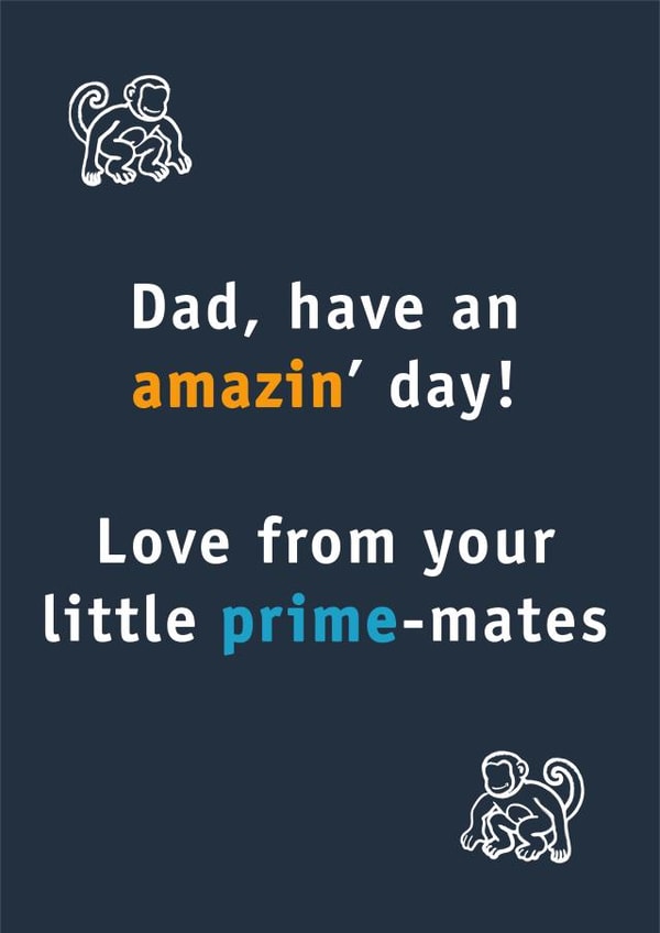 Amazon themed little monkey Father's Day Card created by Questionable Cards