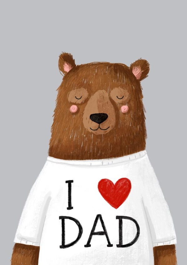 I Love Dad Bear T-Shirt Card created by Nicola Watson