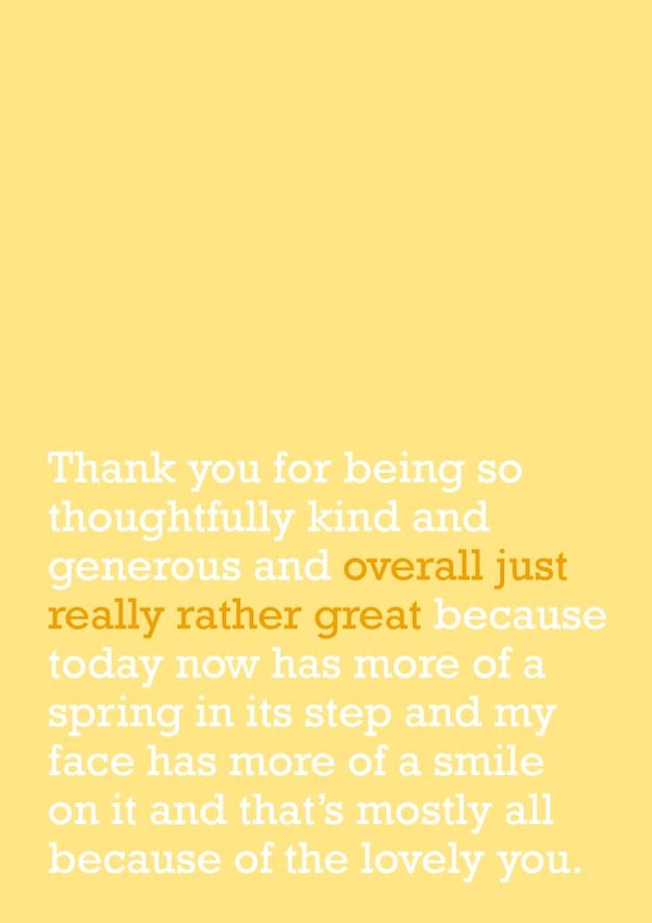 Overall Just Really Rather Great: Thank You Card created by The Right Lines