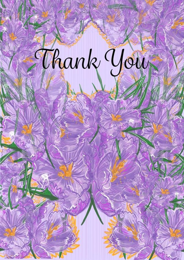 Purple Floral Thank You Card created by Holly.Ruanne.Draws
