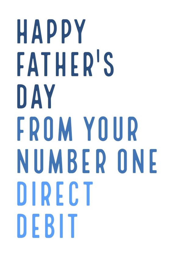 Funny Father's Day Direct Debit Card created by C+C Cards
