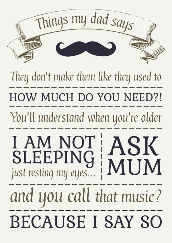 Father's day things dads say created by RedNosedBadger