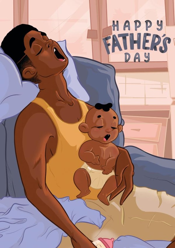 Exhausted Father's Day card created by InclusiviTwee