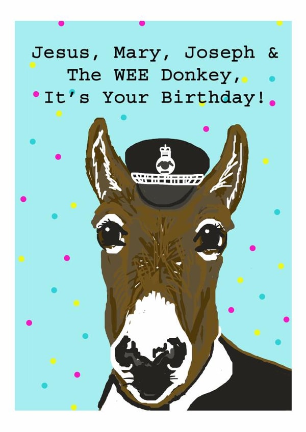 The Wee Donkey Birthday Card created by Lucky Lobster Art