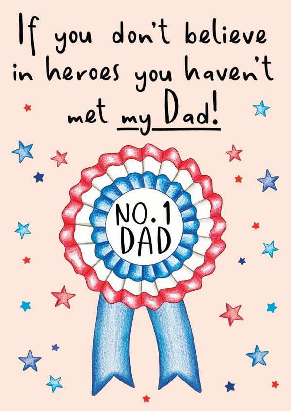Cute Wreath Dad you're a Hero Illustrated Father's Day Card created by Amy Florence Design