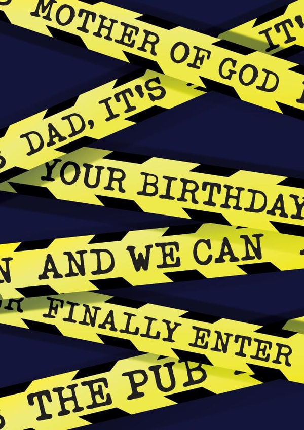 Funny Line of Duty Dad Birthday Card Crime Scene AC12 created by Mrs Best Paper Co.