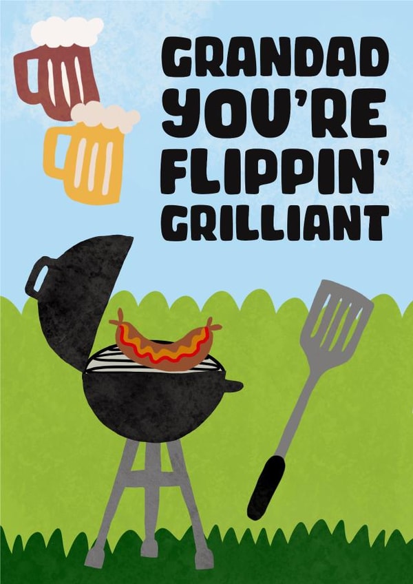 Flippin Grilliant Grandad card created by Jive Prints