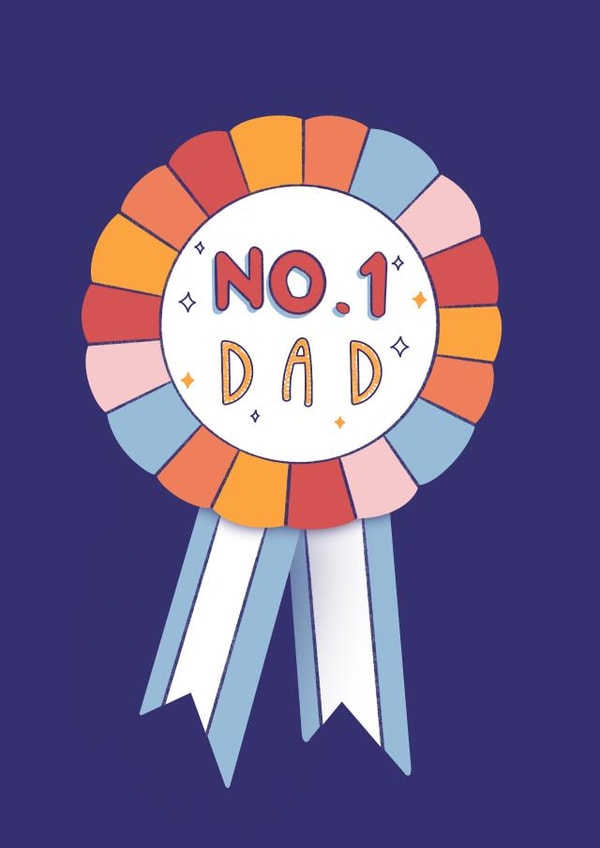 No.1 Dad rosette card created by By Alice May