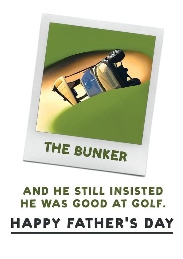 Chilling in the bunker Funny Father's Day card created by Hot Dog greetings