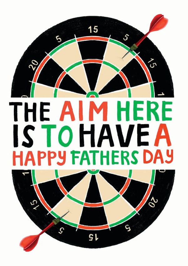 Dartboard fathers day card created by Hot Dog greetings
