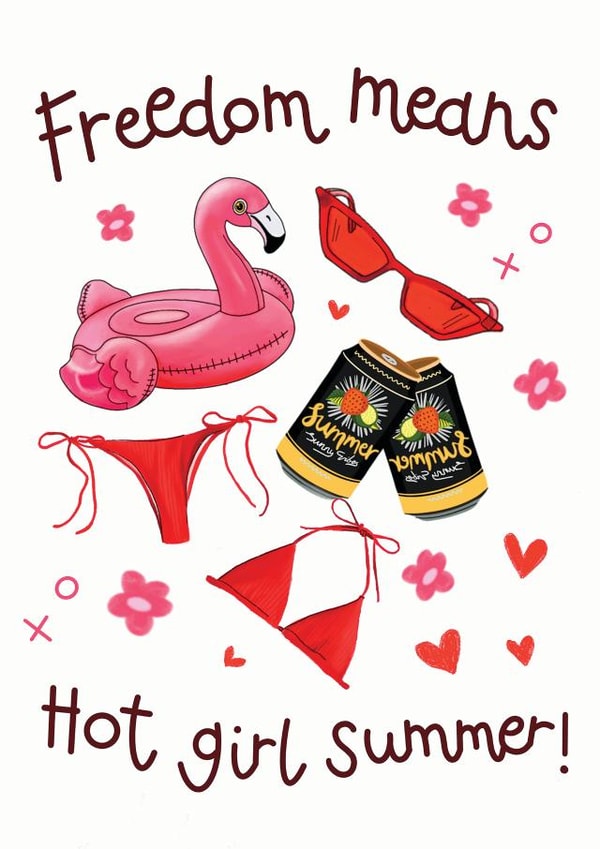 Hot girl summer break up card created by Hot Dog greetings