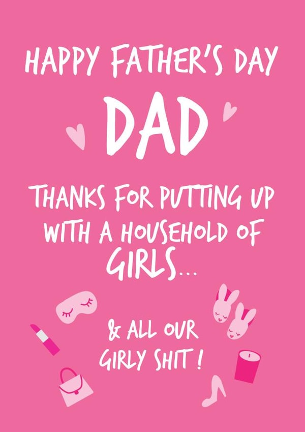Father's day card for dad of girls created by Fifi Designs