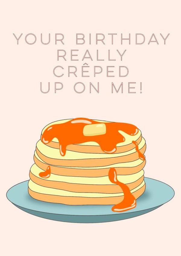 Pancake crêpe birthday card created by Jaime Talbot