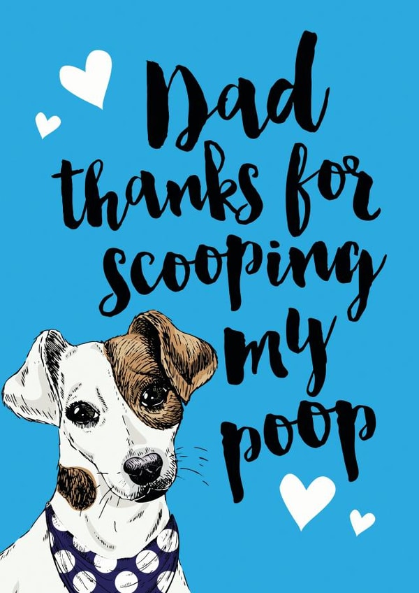 Dog Dad Funny Fathers Day 1000 created by Mrs Best Paper Co.