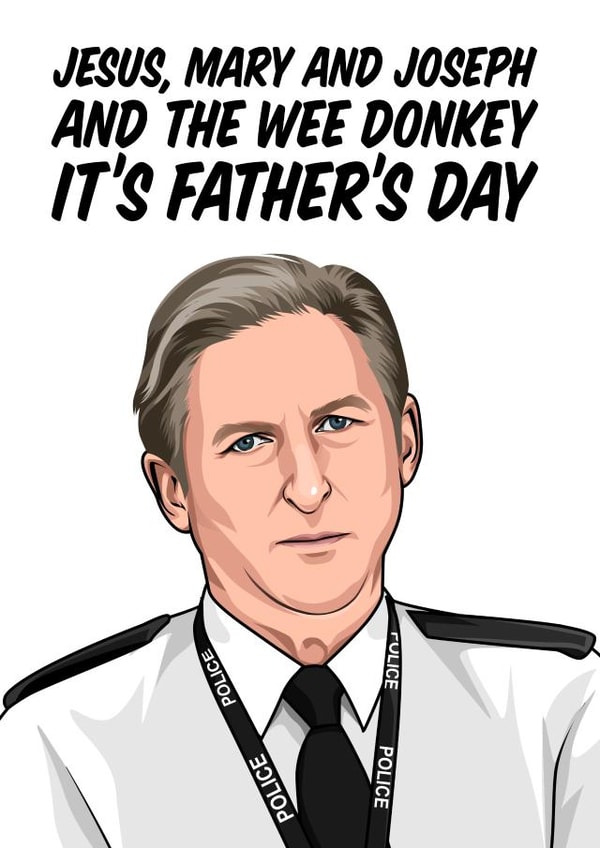 Jesus, Mary and Joseph Line of Duty Father's Day Card created by All Things Banter