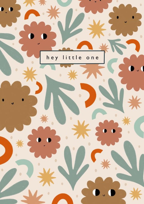 hey little one, new baby card created by Printed Picnic