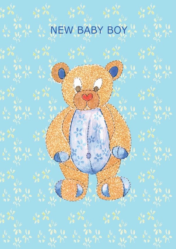 New Baby Boy Teddy Bear Card created by Claire Louise