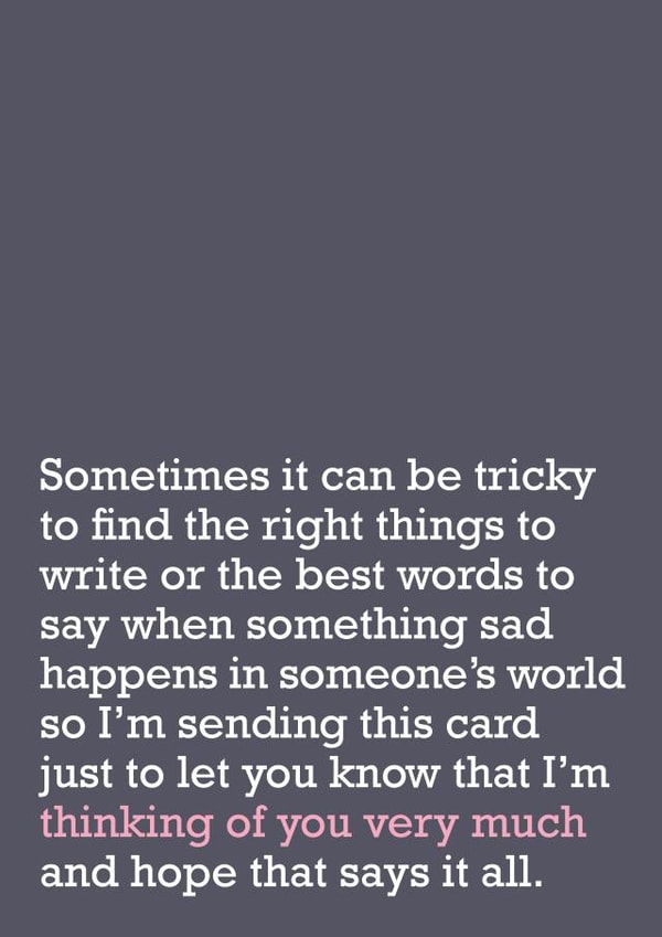 Thinking Of You Very Much: Sympathy Card For Loss created by The Right Lines