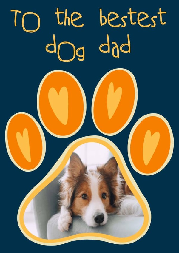 Cute Personalised Dog Dad Father's Day Photo Card - To The Bestest Dog Dad created by Lisa Wardle