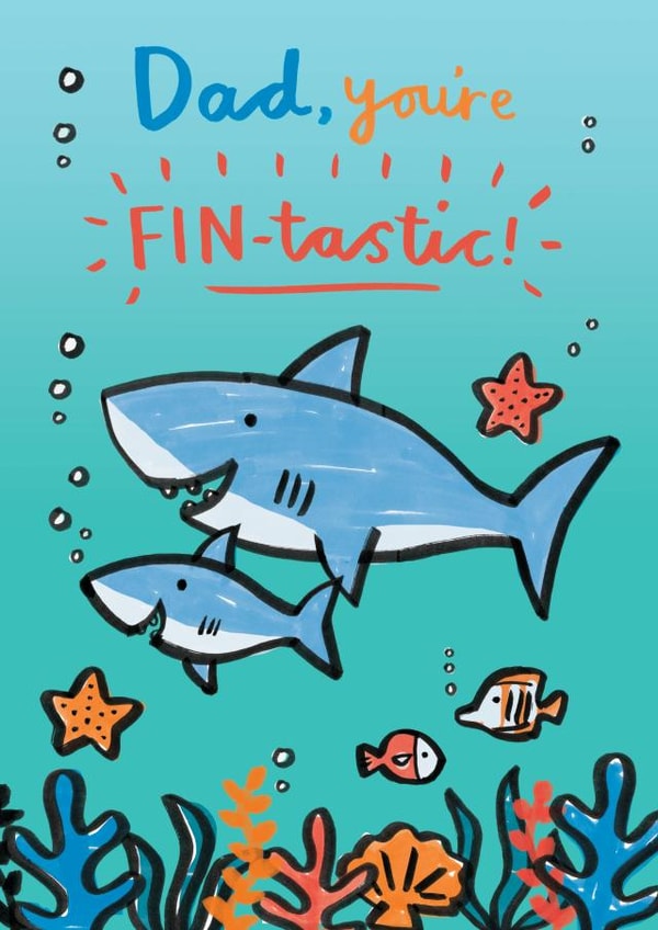 Dad, you're FIN-tastic! Father's day card created by Jenny Seddon