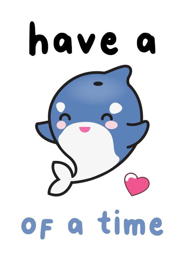 Whale Kawaii Birthday Card created by The Galactic Panda