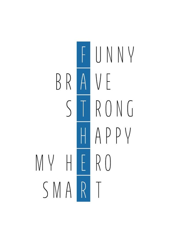 Happy Father's Day scrabble card created by Samantha Casey