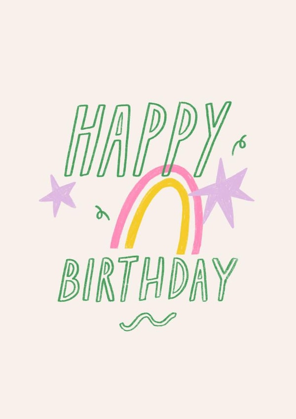 Happy Birthday Cute Rainbow Card created by studionough