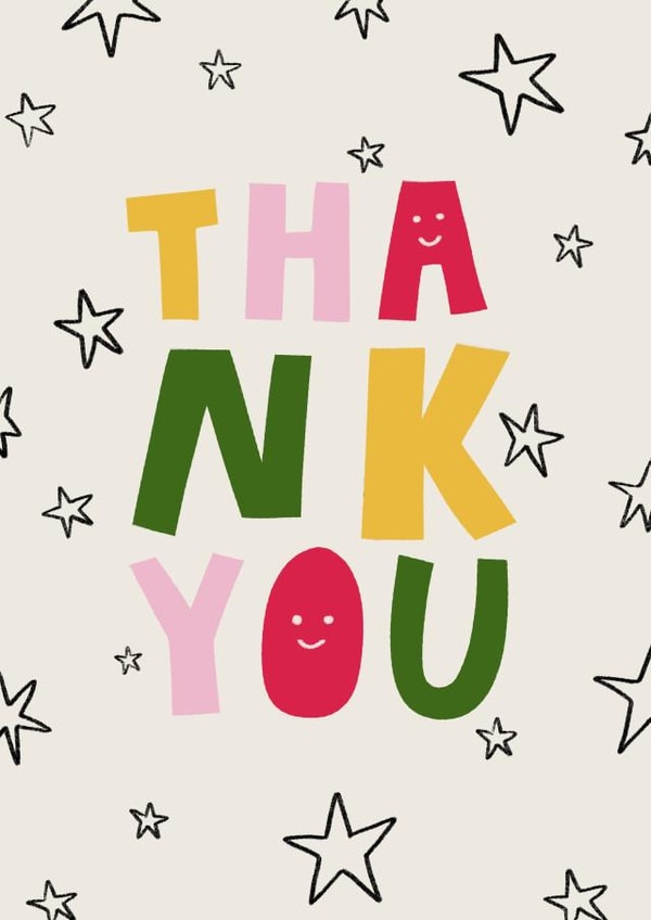 Thank You Colourful Stars Card created by studionough
