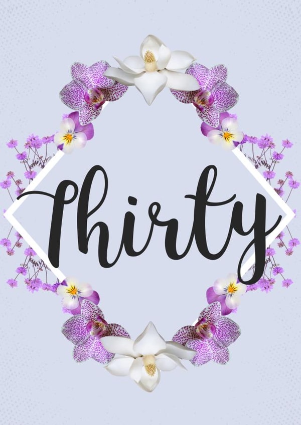 Pretty Floral 30th Birthday Card created by Evezee