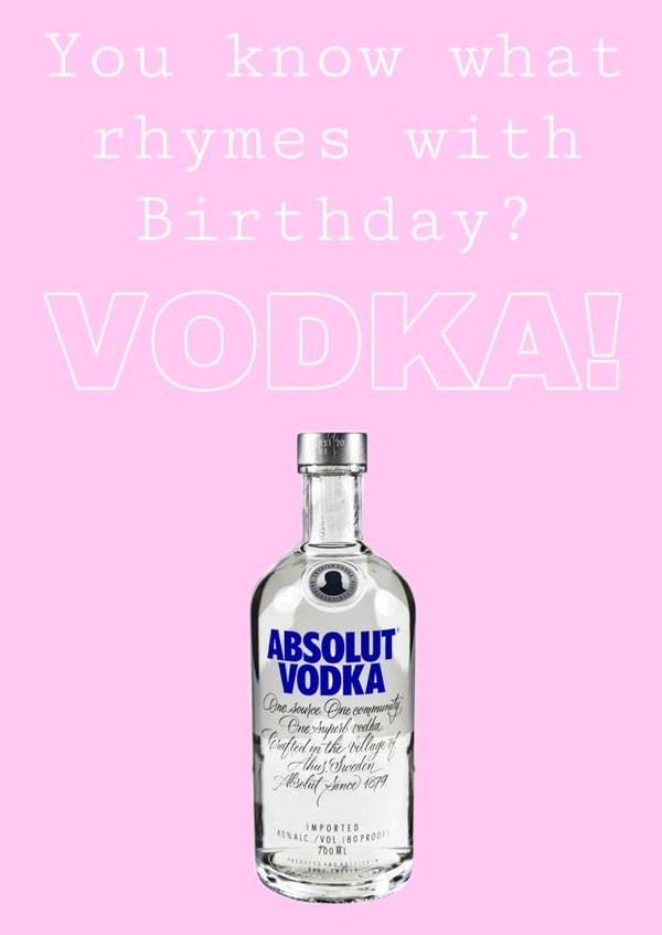 Vodka Birthday card created by MGA DIGITAL DESIGN