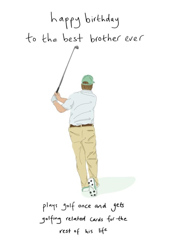 Funny golf card for brother created by Eat the Moon