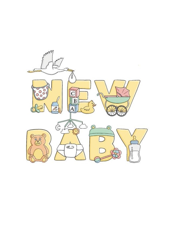 New Baby Lettering - Yellow created by Kate Lanxon