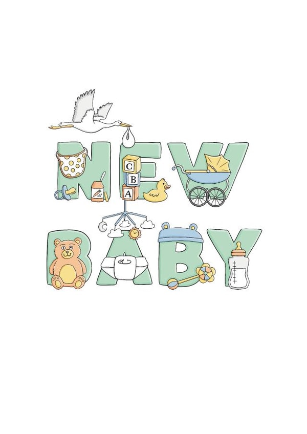 New Baby Lettering - Green created by Kate Lanxon