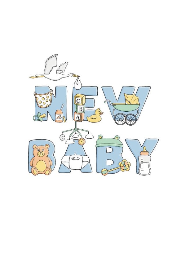 New Baby Lettering - Blue created by Kate Lanxon