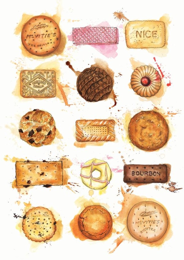 Favourite Biscuits Card created by Georgina Luck Illustration