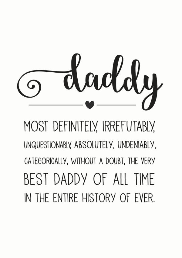Irrefutably best daddy ever fathers day card created by Cloud 9 Design