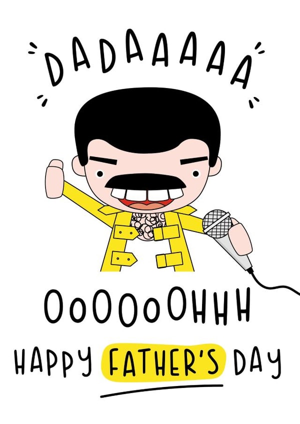 Funny Freddie Mercury Father's Day Card created by Nicollette West