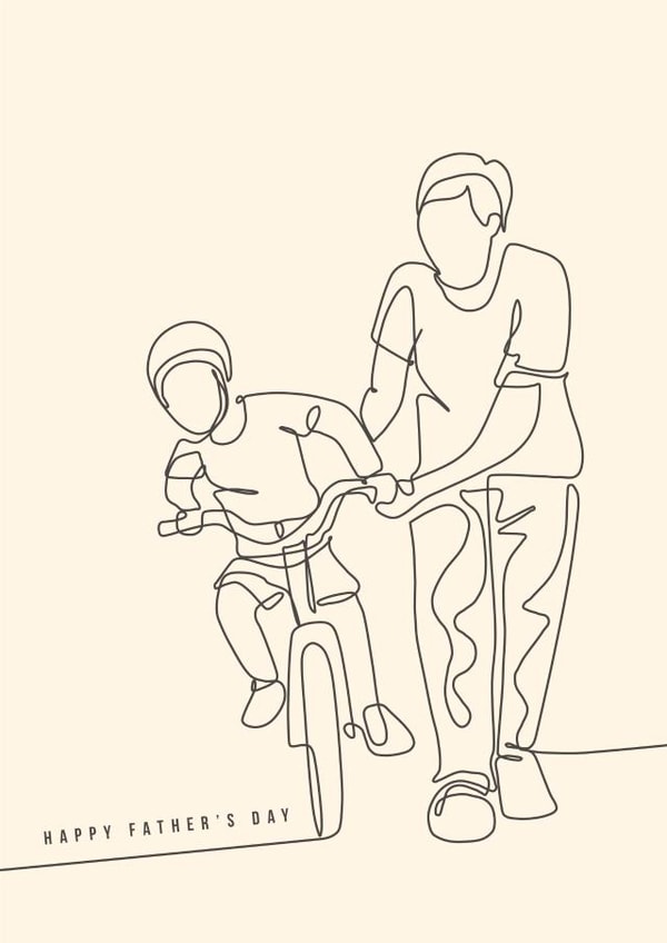 Bike cycle fathers day card from son created by The Sunday Cyclist