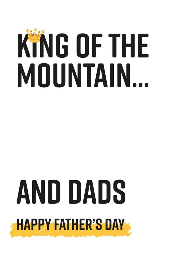 King of the Mountain Father's Day card created by The Sunday Cyclist