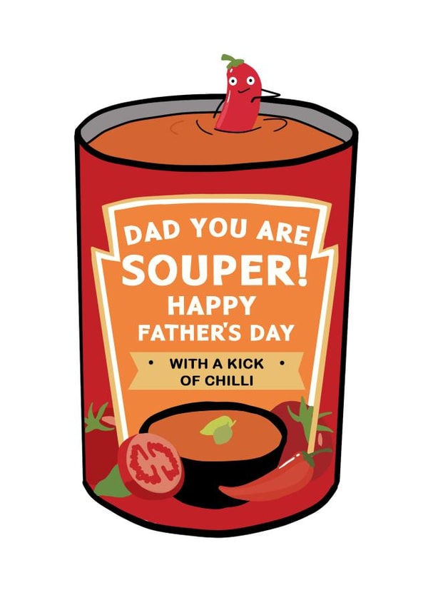 Souper dad card created by Kewl cards