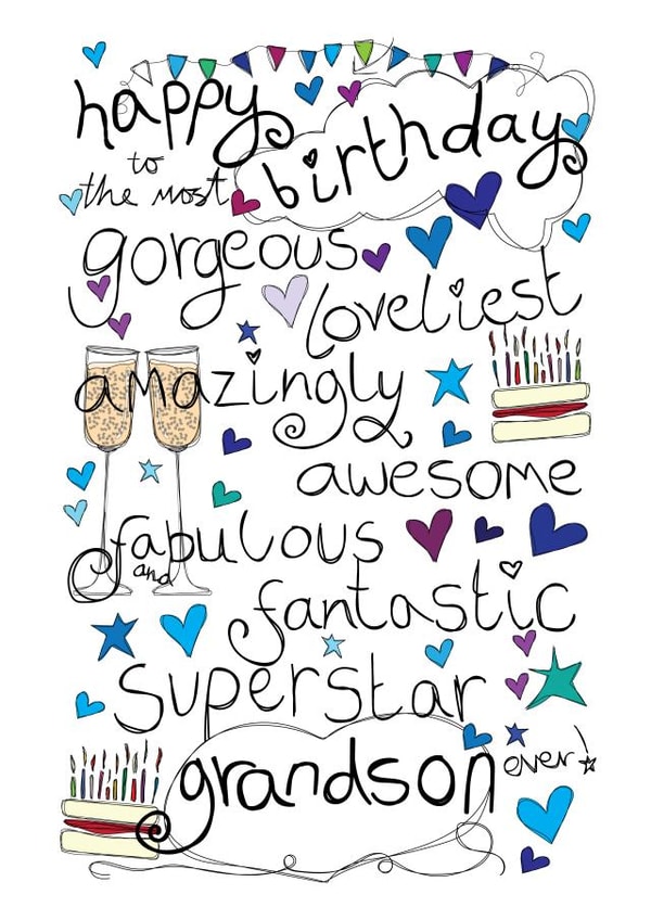 Gorgeous Grandson With Love Birthday Card created by Love and Happy Stuff