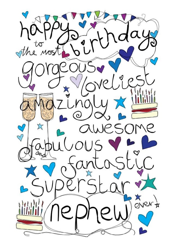 Happy Birthday Gorgeous Nephew - With Love - Birthday Card created by Love and Happy Stuff