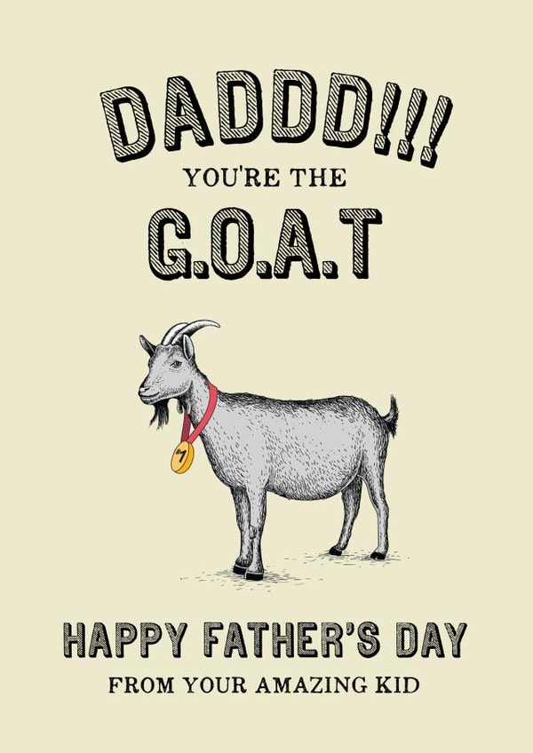Funny GOAT Dad Father's Day Card created by Emoticology Cards