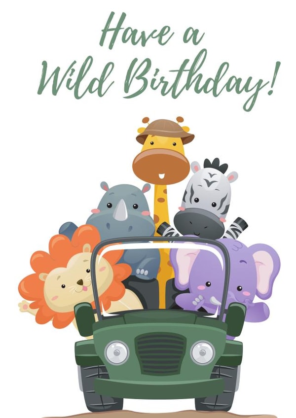Safari Animal Birthday Card created by Rose Mackenzie