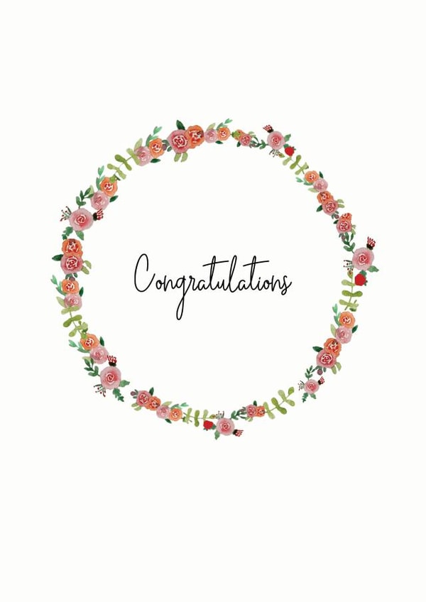 Floral congratulations card created by Katie May Designs