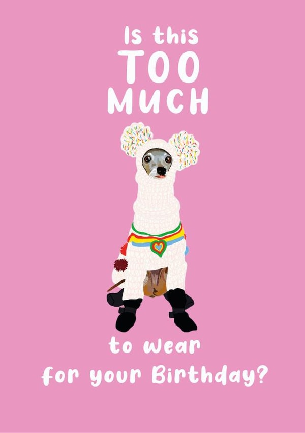 Funny Tika The Iggy dog Birthday card created by Kwirk Cards