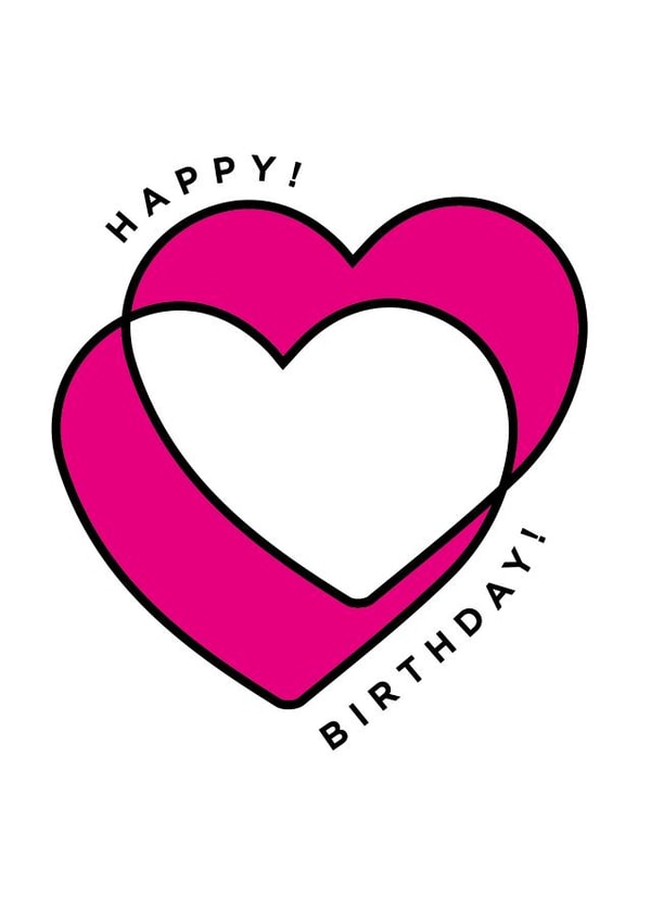 Pink Heart Happy Birthday Card created by One Girl Studios