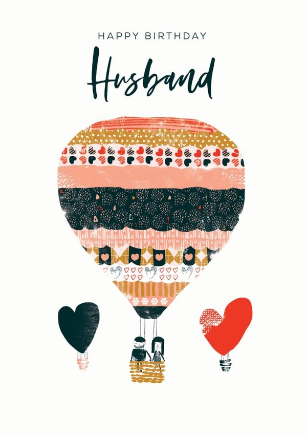 Husband hot air balloon birthday card created by Rebecca Prinn