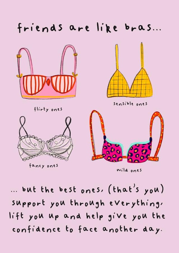 Friends are like Bras Card created by Ooh I Like That Design